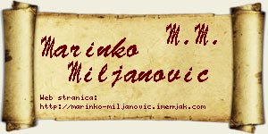 Marinko Miljanović vizit kartica
